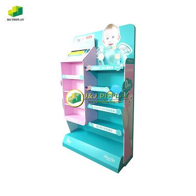 Corrugated Cardboard Retail Floor Display Recyclable Foldable For Baby Care Product