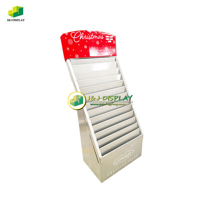 CMYK Color Knock Down Stand Corrugated Paper Floor Display For Presentations